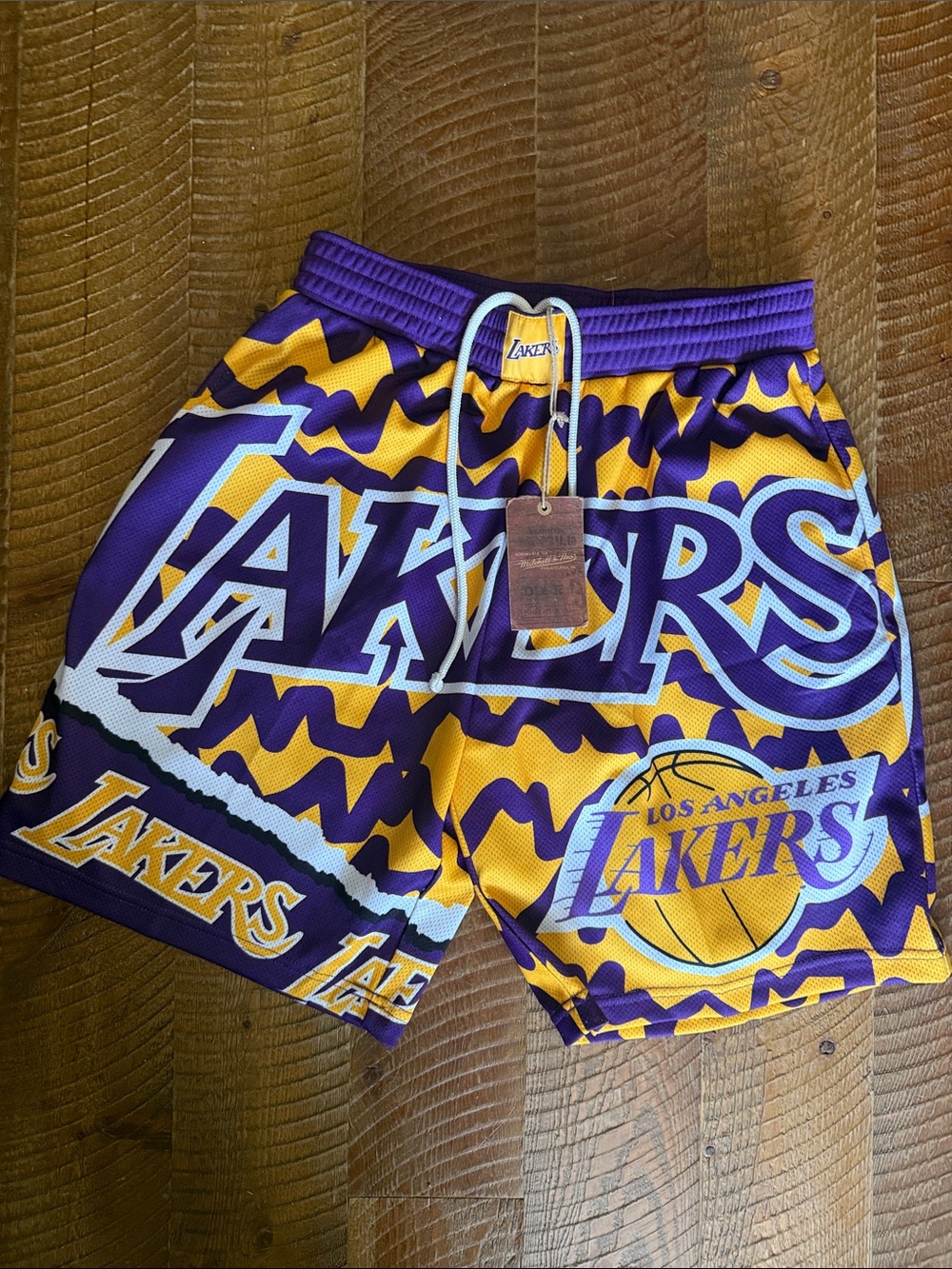 Mitchell & Ness Purple and Gold Lakers Kids Basketball Shorts